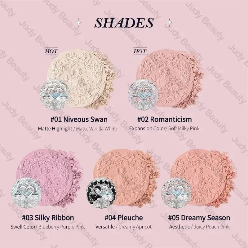 Makeup Flower Knows Set Shell Pearl Series Six Color Eyeshadow Palette Embossed Blusher Shine Lipstick Kit With Bag All In