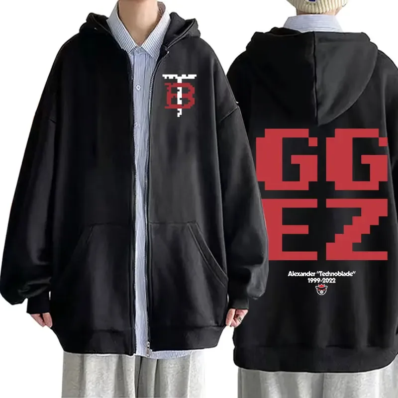 Technoblade Merch Print Zipper Hoodies Sweatshirts Harajuku Men Women Hip Hop Streetwear Casual Loose Hoodies Fashion Pullovers — image 1