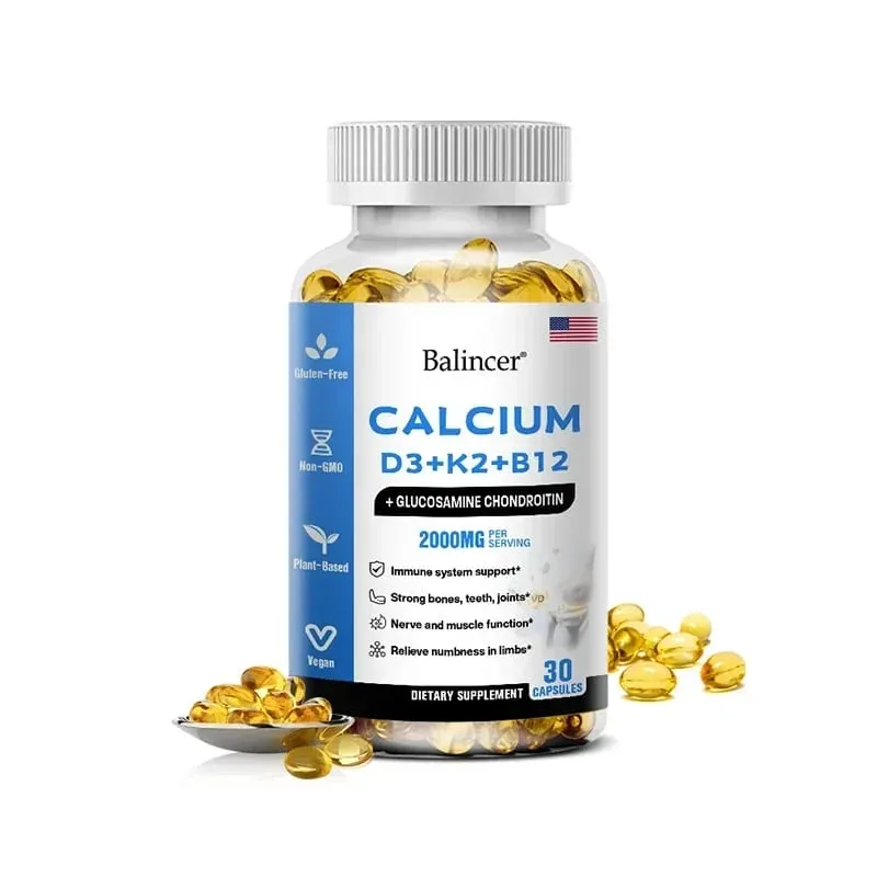 Calcium Supplement with Vitamins D3+K2+B12 Supports Nerve and Muscle Function Heart Health and Immunity — image 8