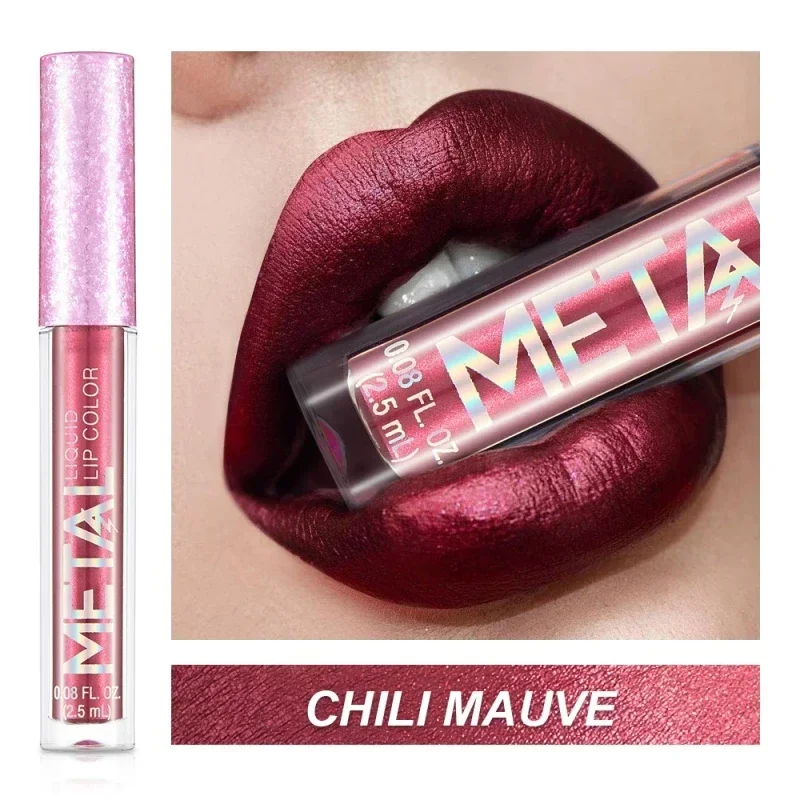 Metallic Matte Liquid Lipstick Waterproof Long Lasting Non-Stick Cup Matte Shimmer Glitter Lip Gloss Women Lips Makeup 12 Colors — image 4