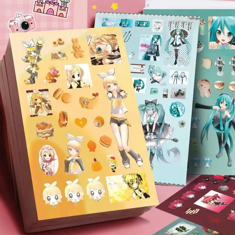 Hatsune Miku -Project DIVA- Matrica Hatsune Miku Kagamine Rin/Len Anime Perifériás folyóirat anyaga matrica 8 lapos új ajándékok — image 1
