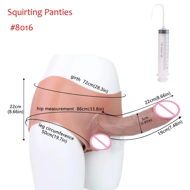 Sort nøgen strop stor realistisk udløsning dildo silikone sprøjtende trusser med simuleret solid penis sexlegetøj til kvinder