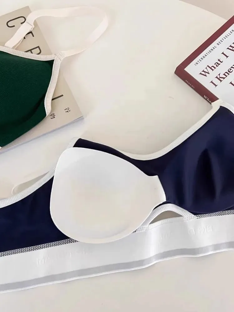 Seamless Sports Bralette Teens Wireless Anti-Sagging Thin Cup Small Chest Support Racerback Lightweight Bra Set lingerie