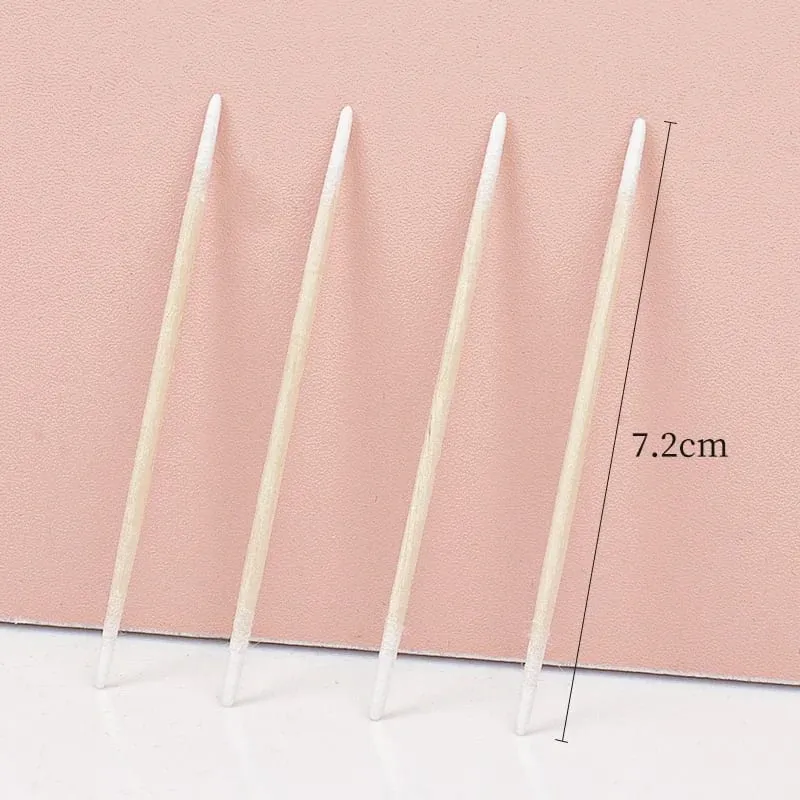 100/300Pcs Disposable Ultra-small Cotton Swab Brush Lint Free Micro Wood Makeup Brushes Eyelash Extension Glue Removing Tools — image 3