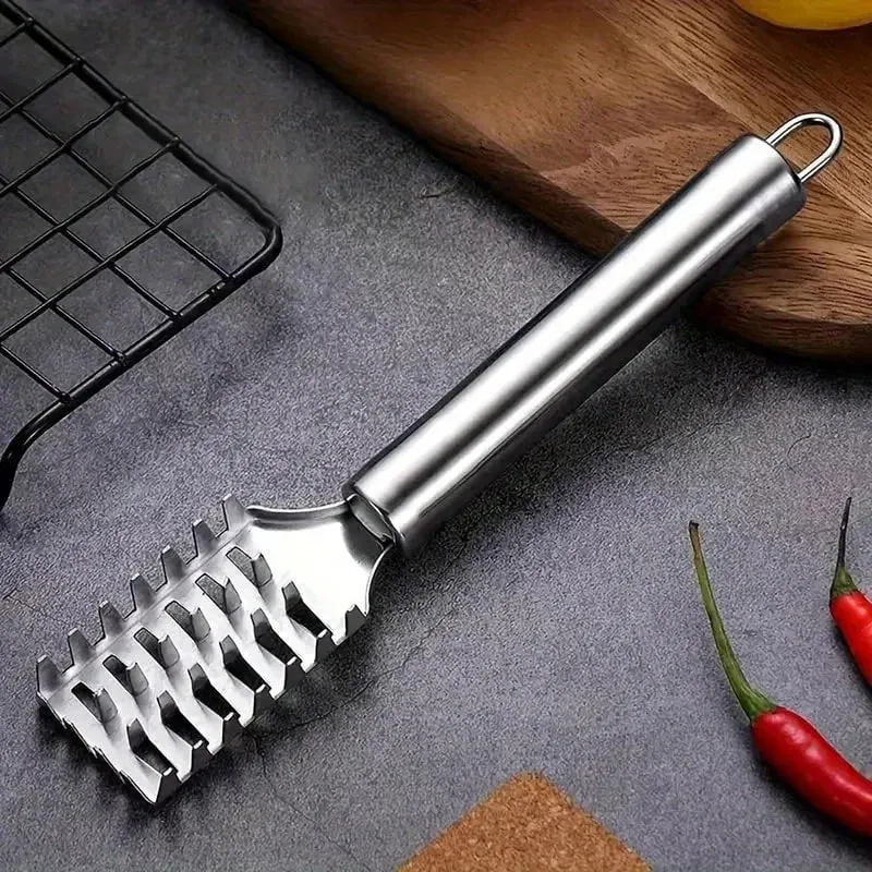 Fish Scaler Stainless Steel Premium Fish Scale Remover Integrated Casting Duty Sawtooth Fish Descaler Tool Fishes Scaler Tool — image 4