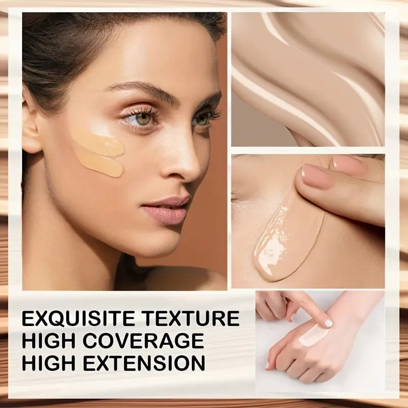 4Pcs Set Primer + Concealer + Liquid Foundation + Liquid Blush Matte Velvet Waterproof Foundation Blush Makeup For Travel — image 4