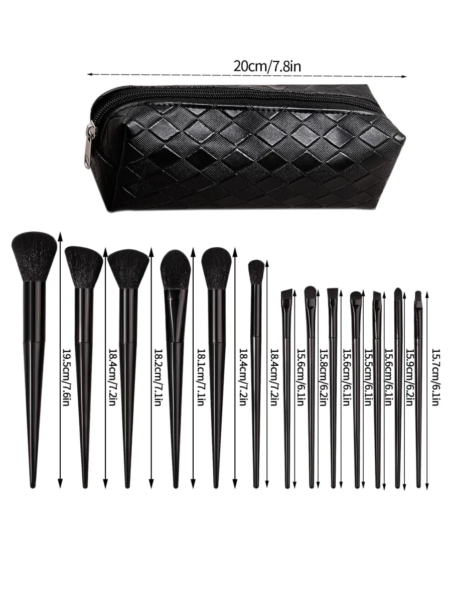 14PCS Low Price Makeup Brush Set With Makeup Brush Pouch Cosmetic Brushes With Fashion Makeup Brush Bag