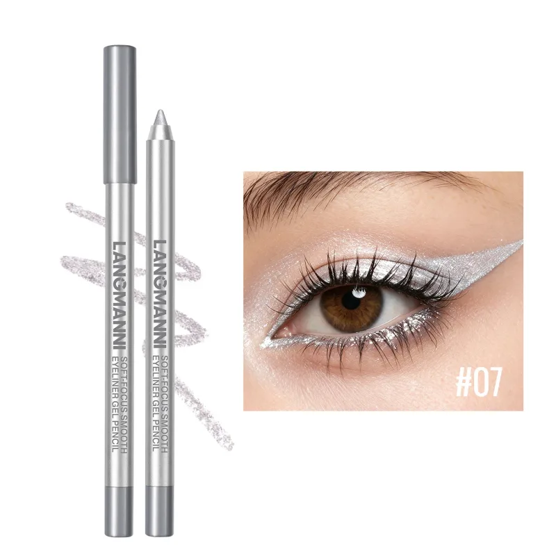Matita gel per eyeliner brillante perlescente, impermeabile e resistente al sudore, a lunga durata, liscia e facile da colorare, trucco per gli occhi delle donne — image 14