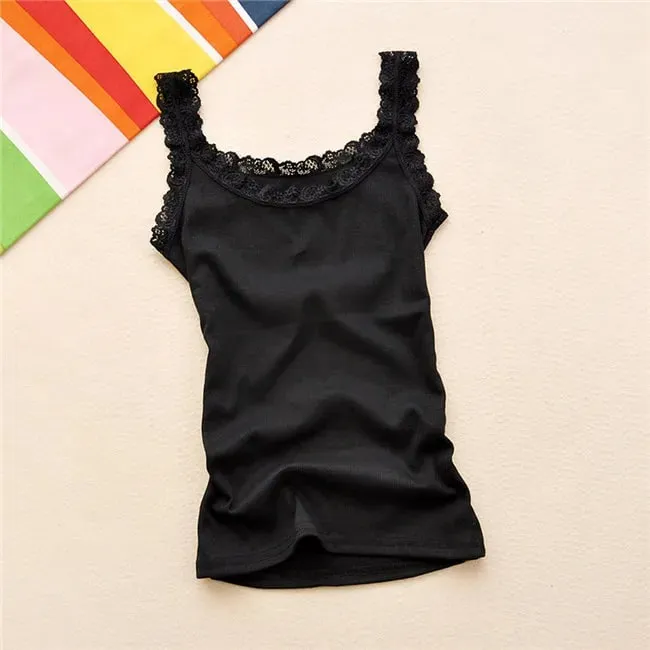 Camisole Lingere Tank Top Lace Strap White Black Sleep Vest Bralette Crop Top Sexy Camis Slim Corset Undershirt Tanks