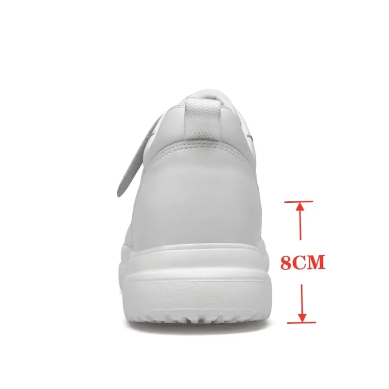 Big Size Lift Men Sneakers Elevator Shoes Heightening Height Increase Insole 7-8CM High Heels Shoes Genuine Leather Sport Shoes — image 3