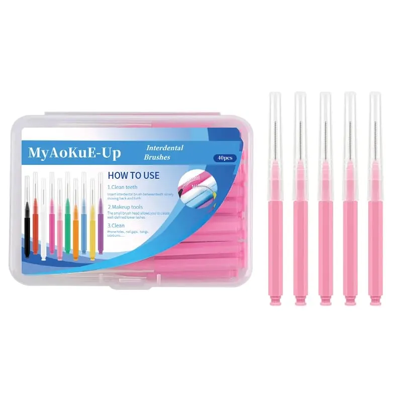 40pcs Mini Eyebrow Brush Brow Perm Makeup Brush Lashes Extension Lifting Bendable Mini Eyelash Brushes Dental Clean Beauty Tools