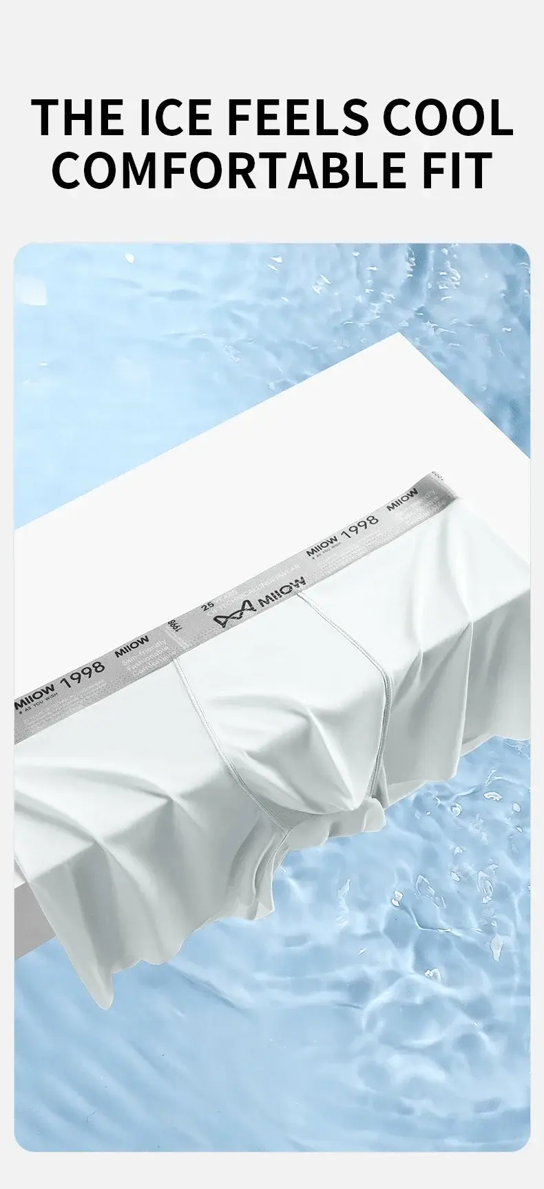MiiOW 3Pcs Ice Silk Men Underwear Boxers Breathable Ultra-thin Mens Underpants Antibacterial Mens Panties Man Boxershorts Briefs — image 12
