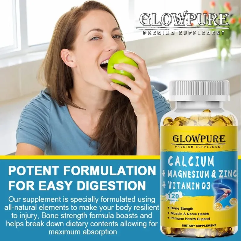 Calcium Magnesium Zinc Vitamin D3 - for Muscle Bone Joint Nervous Immune System Dietary Natural Health Supplement — image 5