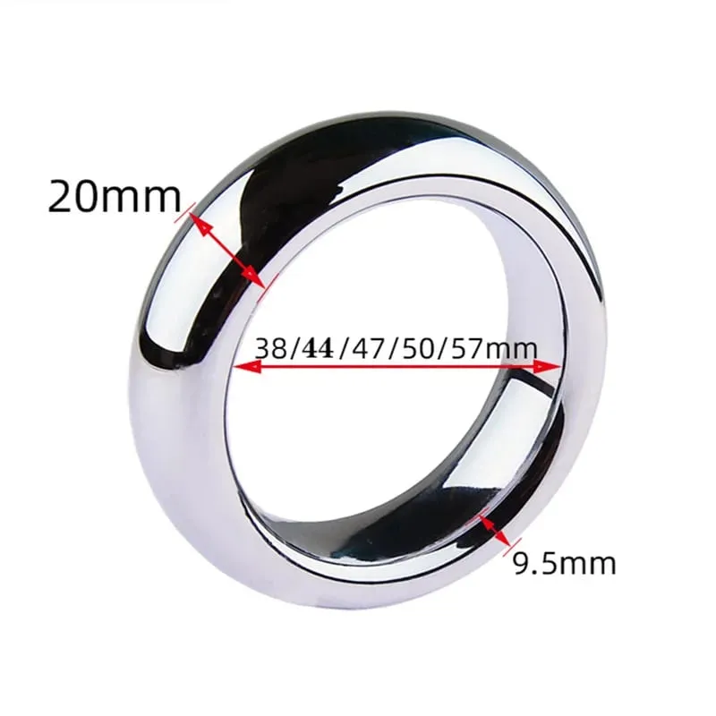 Heavy Ball Stretcher Metal Cock Rings for Men Penis Erection Delay Ejaculation Scrotum Testis Restraint Adult Games Sex Toys — image 2