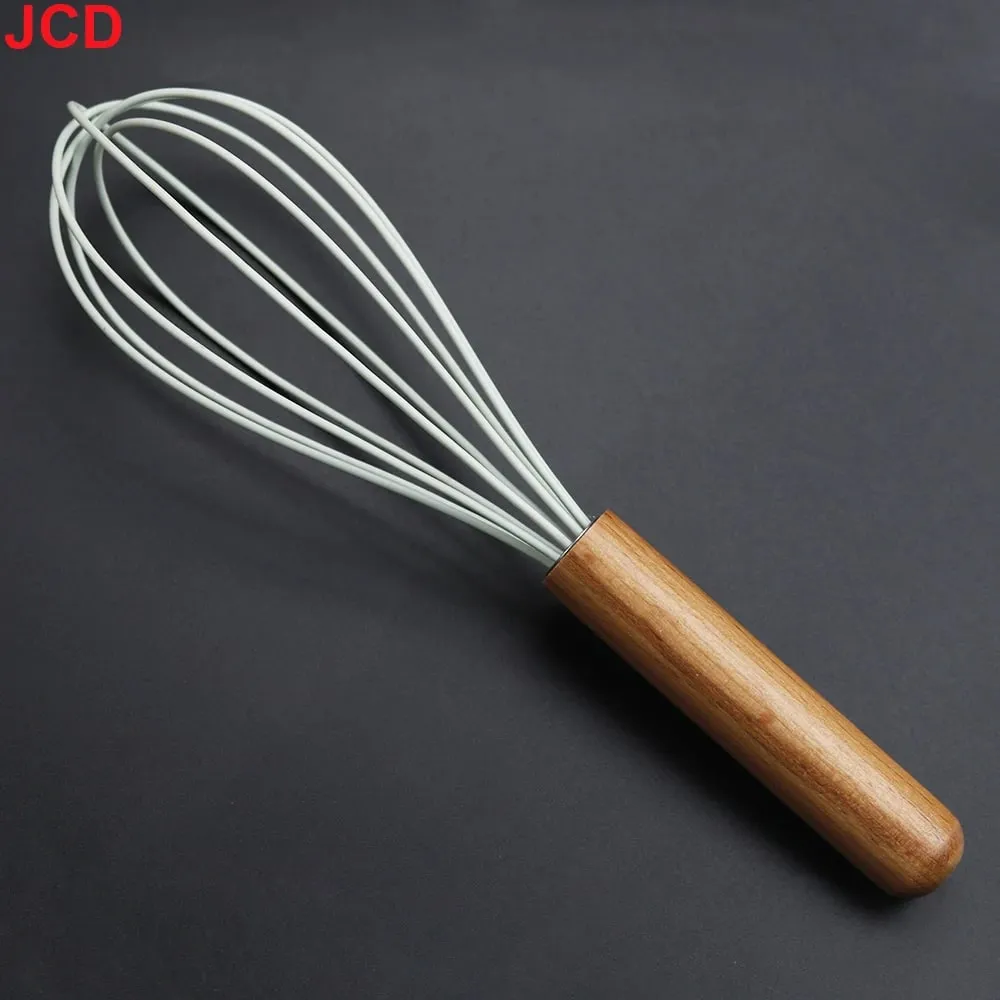 JCD Silicone Egg Beater Whisk Wooden Handle Kitchen Hand Egg Beater Gadgets Kitchen Tools Baking Accessories — image 10