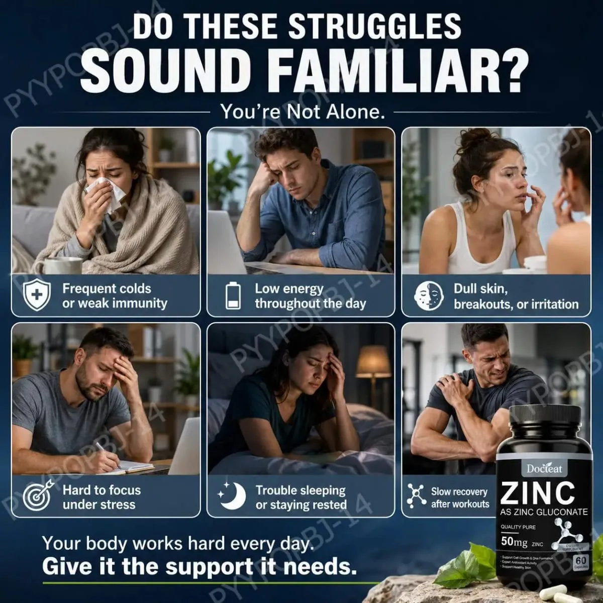 Docteat Zinc As Zinc Gluconate Capsules 50 Mg Zink Setiap Hidangan Sokongan Imun Aktiviti Antioksidan Kulit Sihat 60 Kapsul