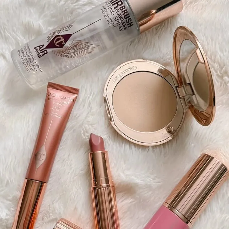 CT Setting Spray Brightens Setting Powder Compact Two-tone Heart Blush Hydrating Lip Mask Highlight Brush Head Makeup Essence — image 6