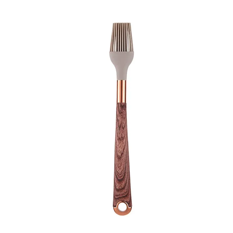 Silicone Kitchen Utensil Set 10 Pcs Cooking Utensil with Utensils Holder Wooden Pattern Handles Nonstick Cookware JT264