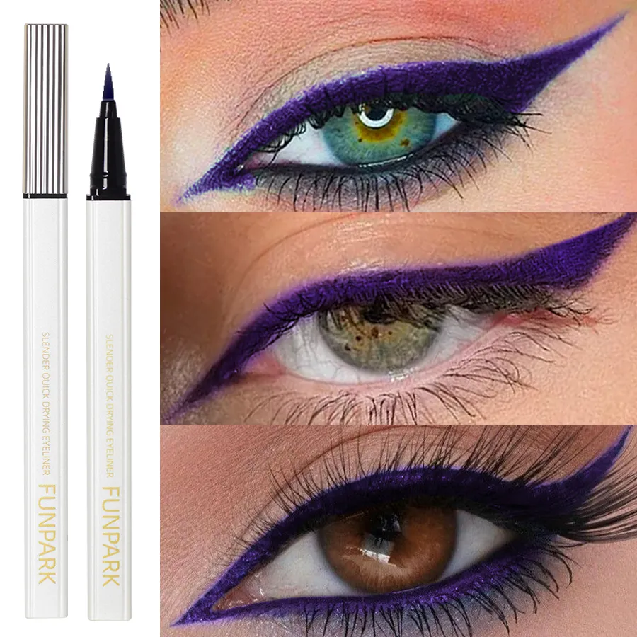 1PC New Purple Fine Liquid Eyeliner Long Lasting Eye Pen Waterproof Quick-drying Korean Makeup Products Beauty Matte Eye Pen — image 6