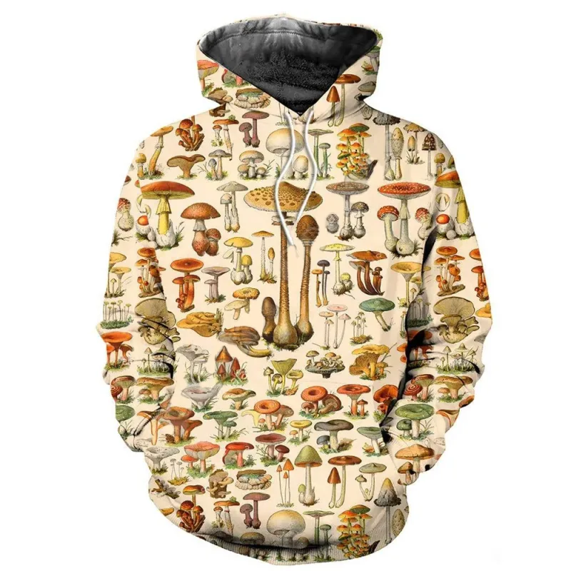 Fashion Colored Mushroom Pattern 3D Printed Hooded Sweatshirt Casual Super Large Hooded Sweatshirt Street Harajuku Men Pullover — image 33