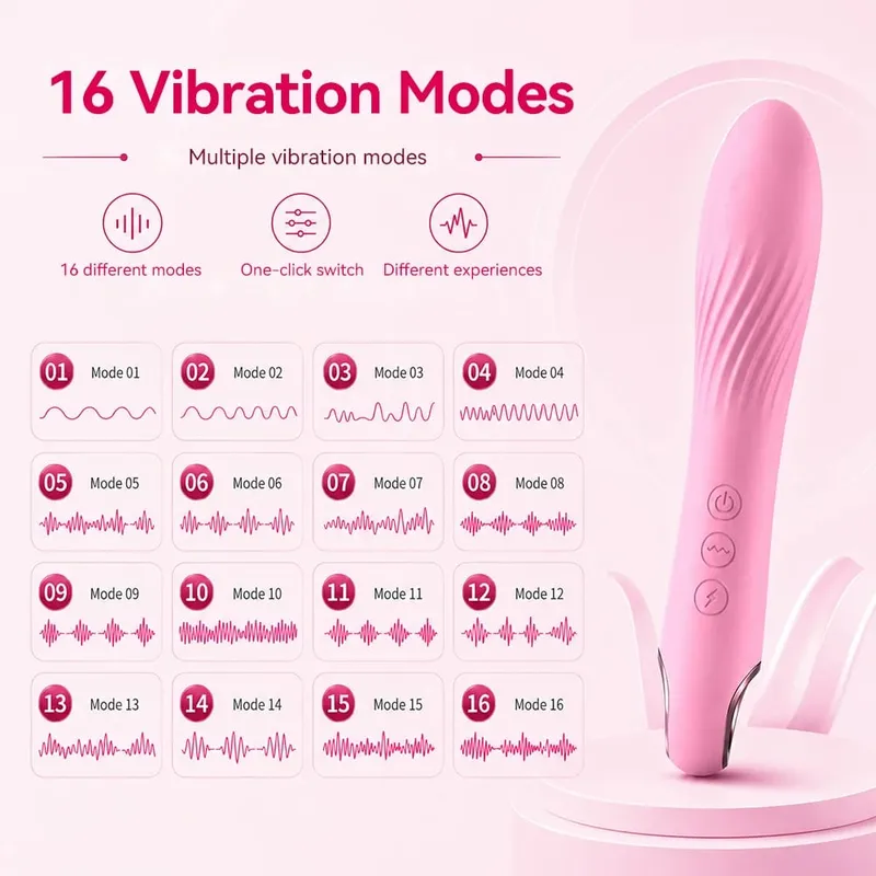 16 Mod Penggetar Nadi Elektrik untuk Wanita Perangsang Kelentit G Spot Urut Faraj Dildo Bergetar Senyap Mainan Dewasa Seks — image 3
