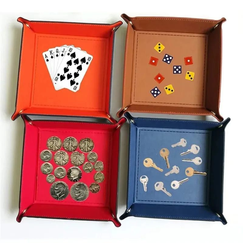 Game Dice Tray Solid Color Dice Box Games Dice Storage Portable Folding Dice Storage Rolling Tray For Use — image 1