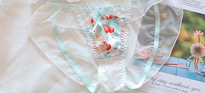 (Pure Want Wind) Princess Lolita Soft Cute Little Bear Underwear Cute Little Boob Push-up Bra Set Without Underwire — image 12