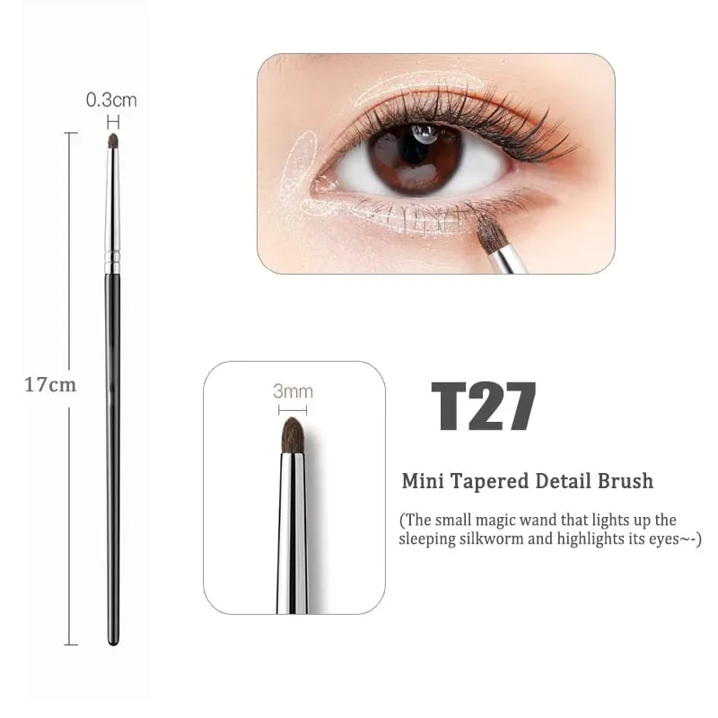 Detail Small Eyeshadow Makeup Brushes Eyebrow Brush Flat Fine Eyeliner Brush Highlights Smudge Silkworm Shadow Brush MakeUp Tool