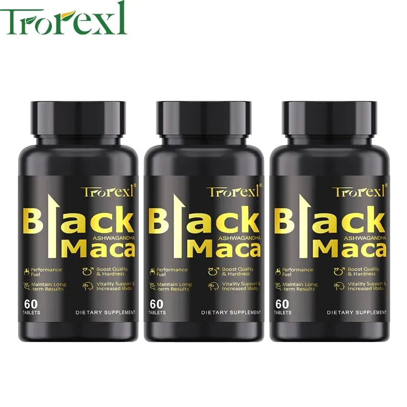 Natural Black Maca Tablets with Ashwagandha Male Power Energy Supplement Man Enlargent Pills ENHANCES VIGOUR & STAMINA — image 8