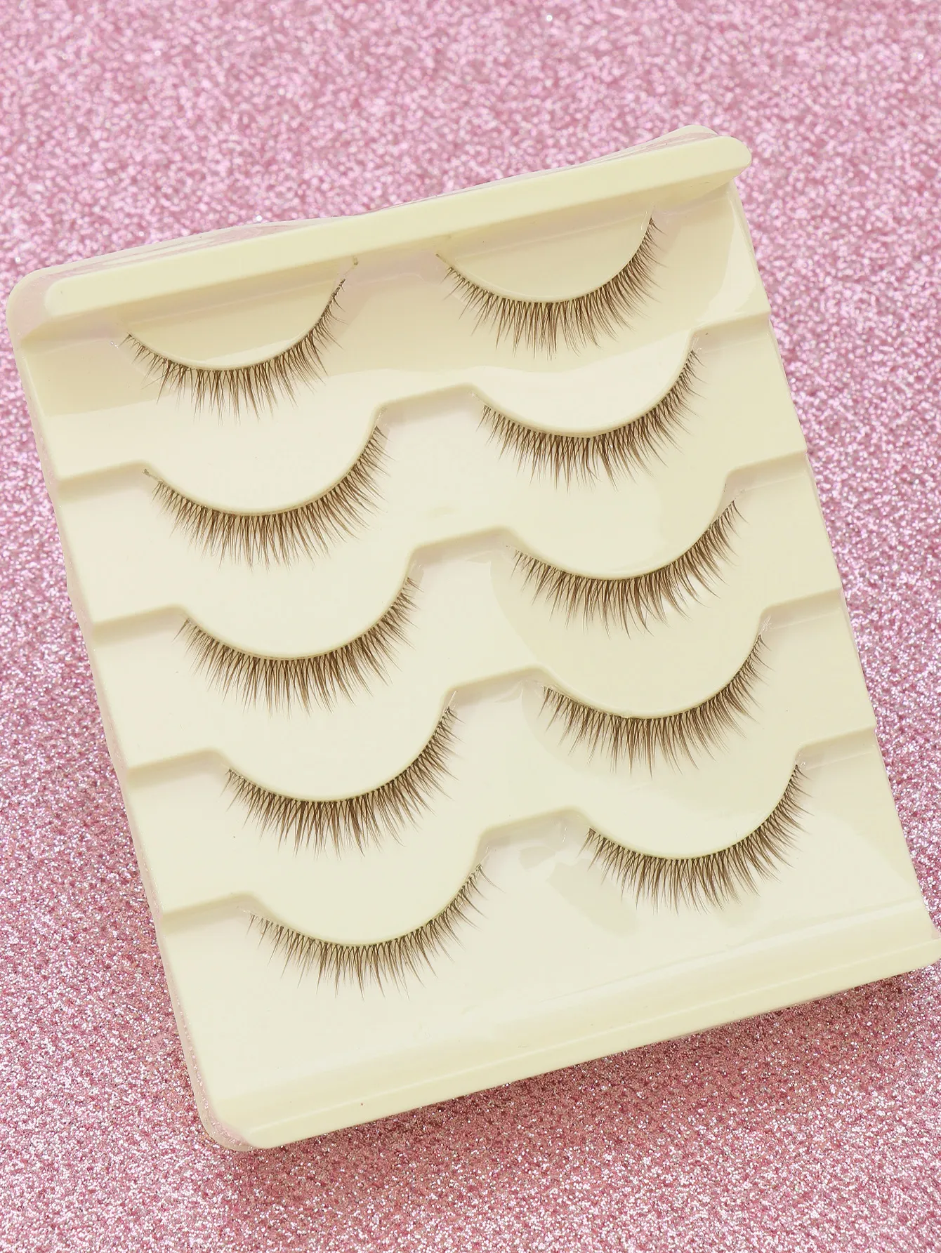 7/5 pairs brown 3D Mink Lashes Silk Eyelashes Natural Long False Eyelashes Dramatic Volume Fake Lashes Makeup Eyelash Extension