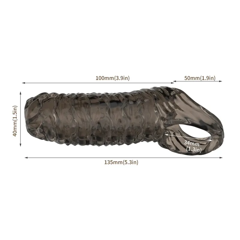 Men Delay Lock Sperm Fine Male Condom Penis Extender Sleeve Erection Enhancer Dick Cock Ring Sex Toys Silicone Intimate Goods — image 4