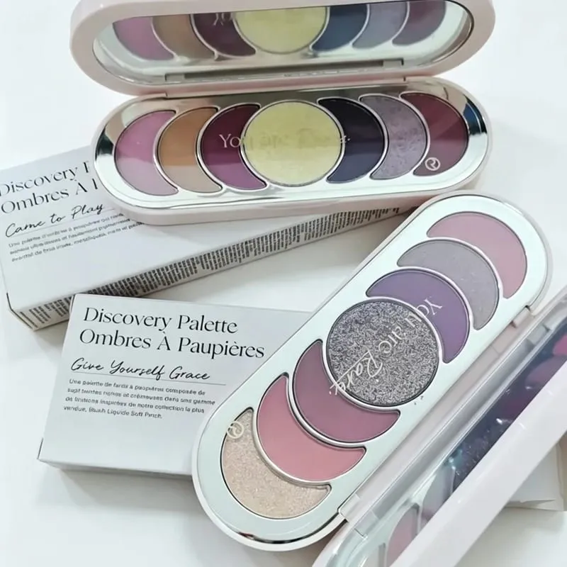 Luxury Rare Beauty 7 Colors Discovery Eyeshadow Palette Matte Glitter Metallic Pink Purple Nude Eye Makeup Long Lasting Cosmetic — image 2