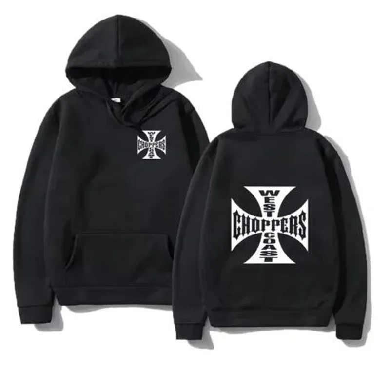 West Coast Iron Cross Choppers imprimé hommes à capuche mode Cool sweat unisexe mode polaire sweat à capuche Streetwear