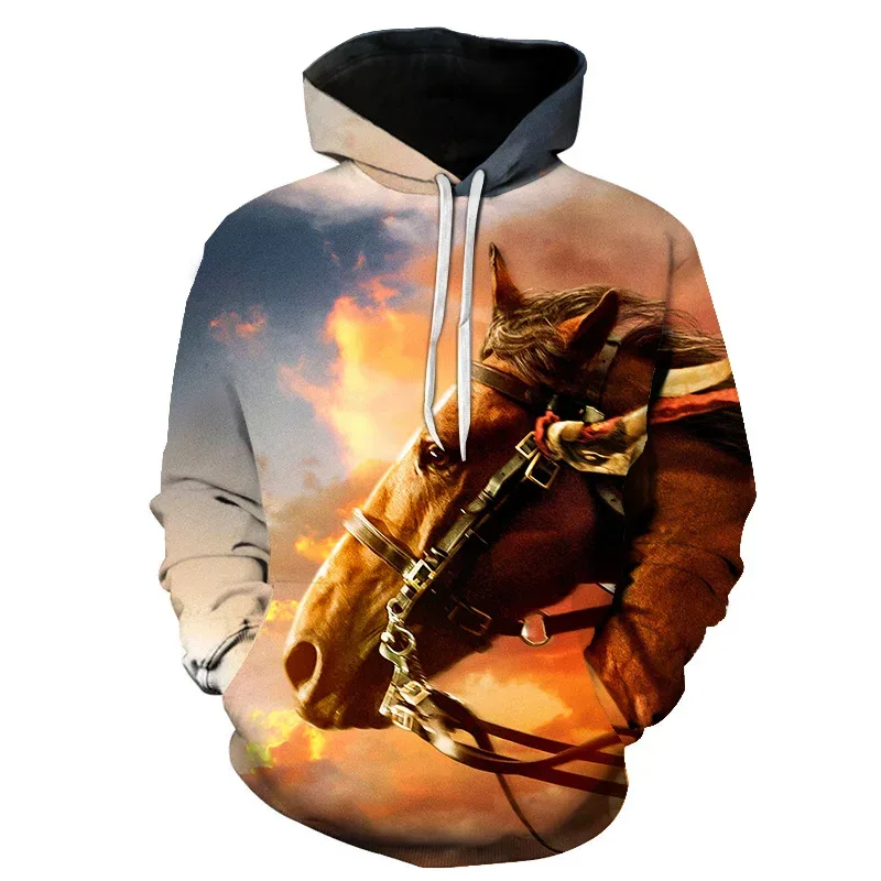 Horse Win Instant Success 3D Print Hoodies Interesting implication Animal Design Men Women Streetwear Pullover Casual Sweatshirt — image 21