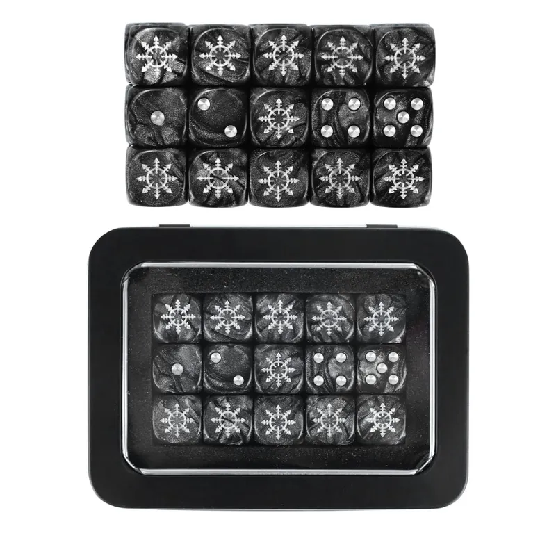 15PCS 16mm/0.63inch D6 Wargaming Dice Set para sa Tabletop Miniatures Game Pagsubaybay sa Damage ng Army Faction Themed Dice Token