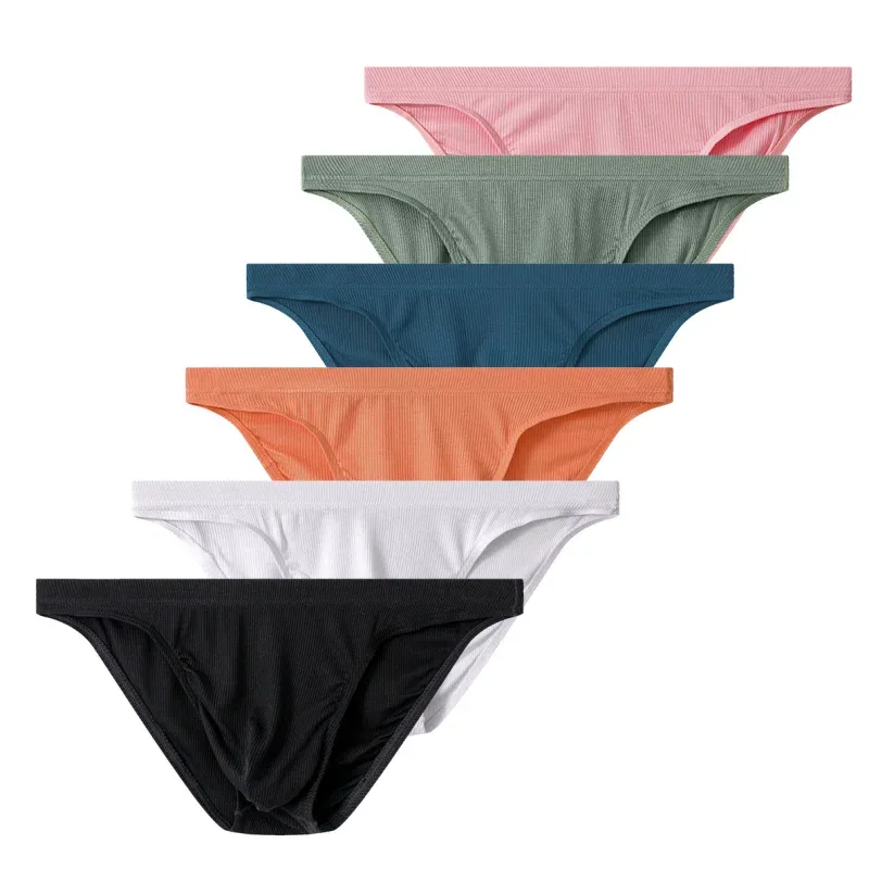 남자 리브 패브릭 팬티 팬티 남자 섹시한 속옷 통기성 낮은 허리 망 비키니 팬티 Cuecas 큰 주머니 Hombre Slips — image 11
