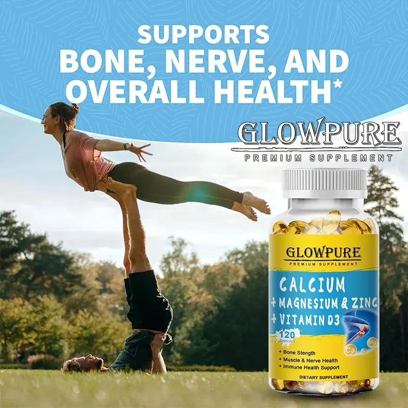 Calcium Magnesium Zinc Vitamin D3 - for Muscle Bone Joint Nervous Immune System Dietary Natural Health Supplement — image 6