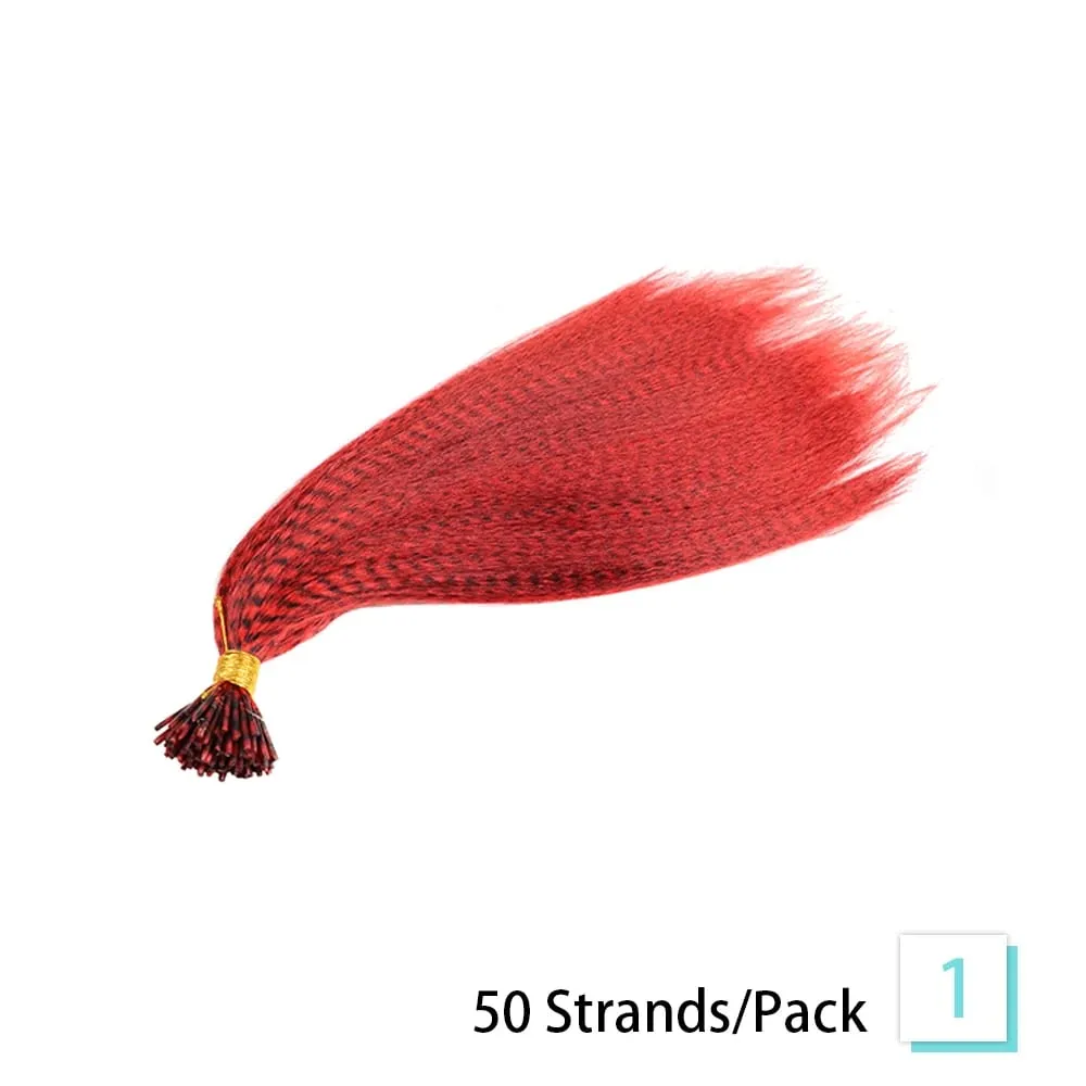 50 Strengen/Pack Synthetisch Gekleurde I-Tip Stok Veer Hair Extensions Steil Haar 16 Inch Voor Vrouwen Hoge temperatuur Vezel — image 1