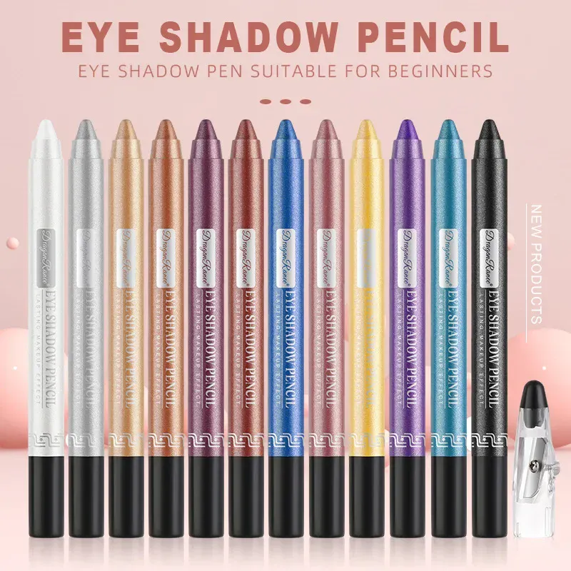 12Colors Glitter Eyeshadow Pen Long Lasting Matte Eye Shadow Palette Shiny Highlighter Silver Purple Eyeliner Pencil Cosmetics — image 5