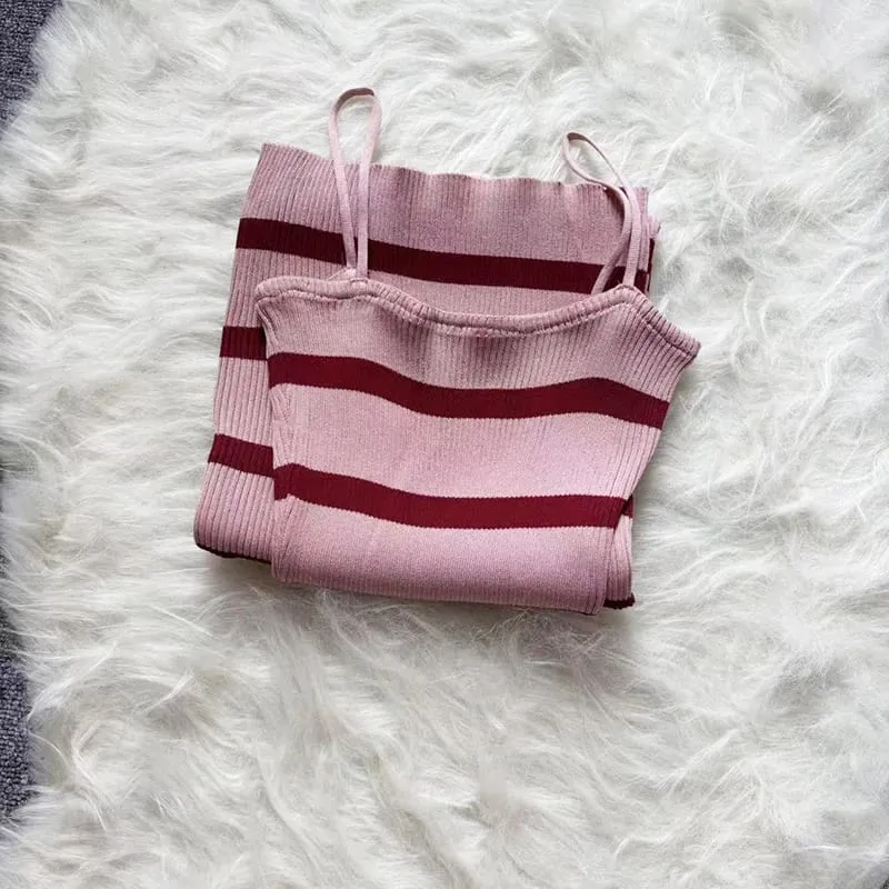 Summer Stripe Elastic Bodycon Strap Kjole 2024 Sexet Strand Solkjole Kvinder Casual Slank Blyant Vestidos Maxi Lang Kjole — image 10