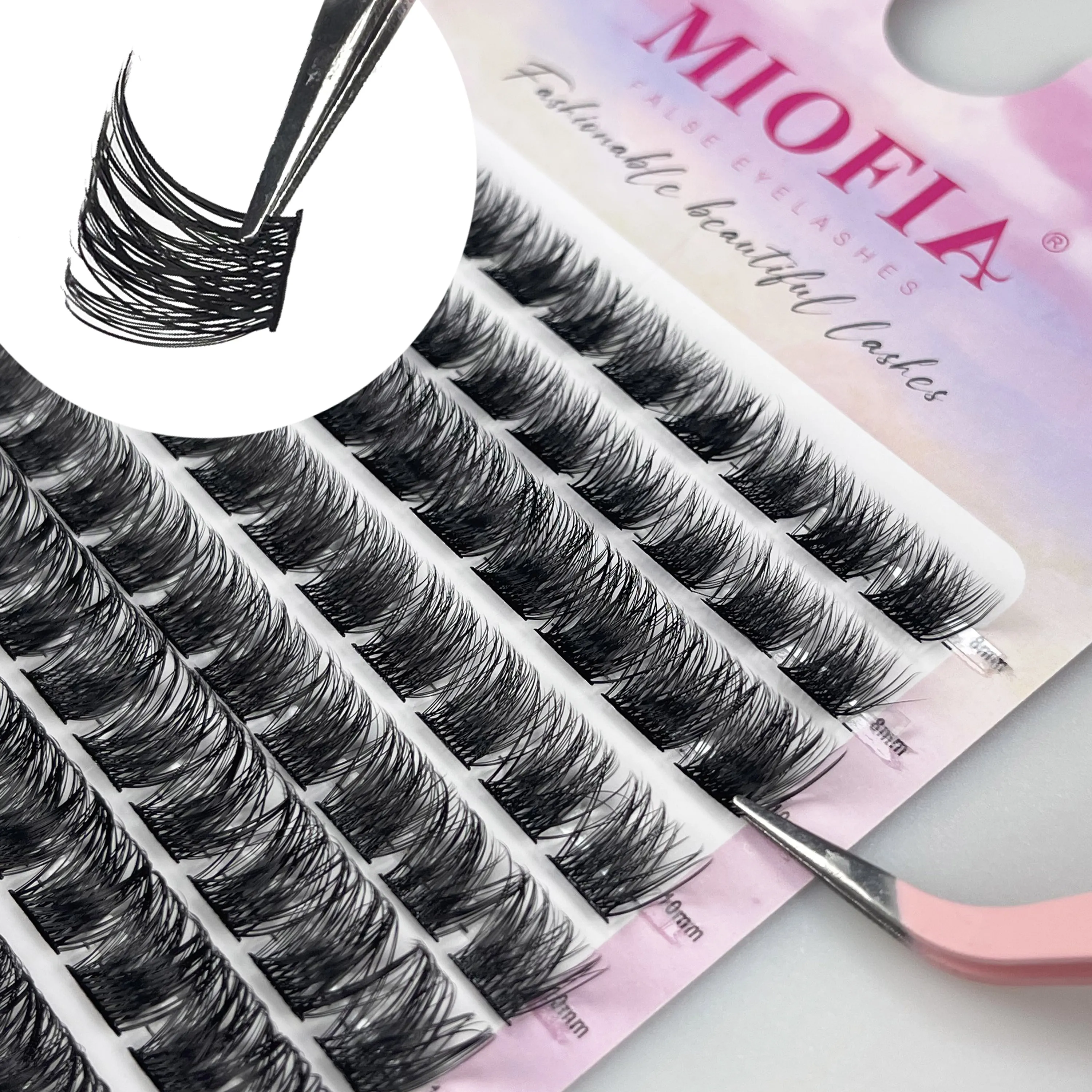 10 Rows 3D Faux Mink Cluster False Eyelashes Cat Eye Lashes Natural Thick Segmented Lashes DIY Eyelash Extensions Makeup Lashes