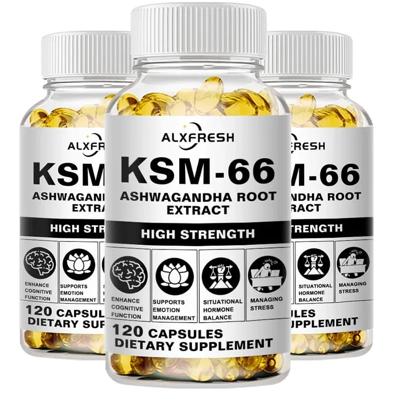 Ashwagandha Capsules Support Stress Relief and Mood Deep Sleep Increased Strength Endurance Muscle Growth and Hormone Balance