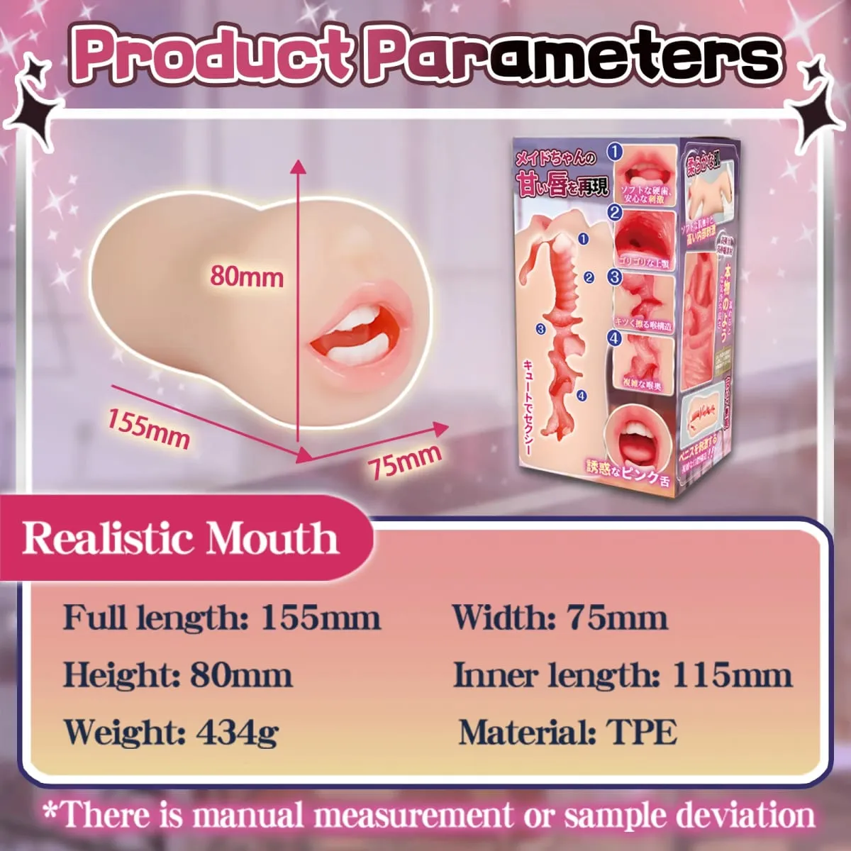 YUU Realistic Mouth Mastrubator for Male Oral Blowjob Sucking Simulator Deep Throat with Tongue Tooth Masturbation Adult Sex Toy — image 5