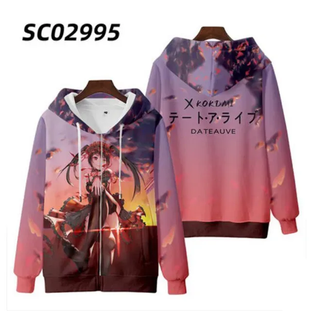 Anime Date A Live Girl Tokisaki Kurumi Nightmare 3D Printed Men's Sweatshirt Hooded Hoodies Harajuku Man Clothes — image 17