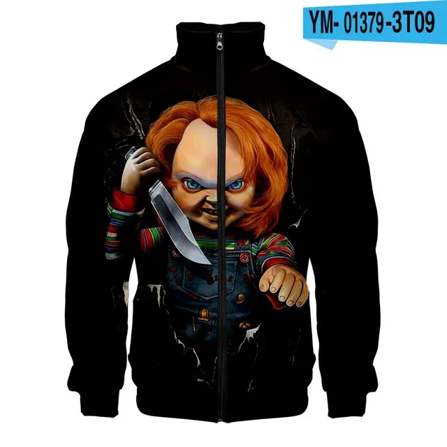 Coats Horror Movie Chucky Stand Collar Jackets Seed of Chucky Sweatshirt Cosplay Costume Long Sleeve Zipper Hoodies