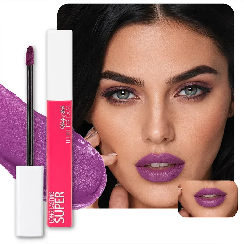 Matte Liquid Lipstick Purple Long Lasting Waterproof Velvet Lip Gloss — image 4