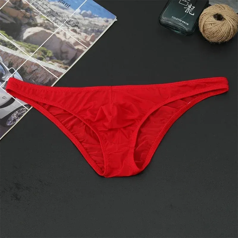 Summer Men's Breifs Sexy Underwear Ice Silk Briefs Ultra-thin Transparent Breathable Comfortable Low Waist Underpants MU093 — image 16