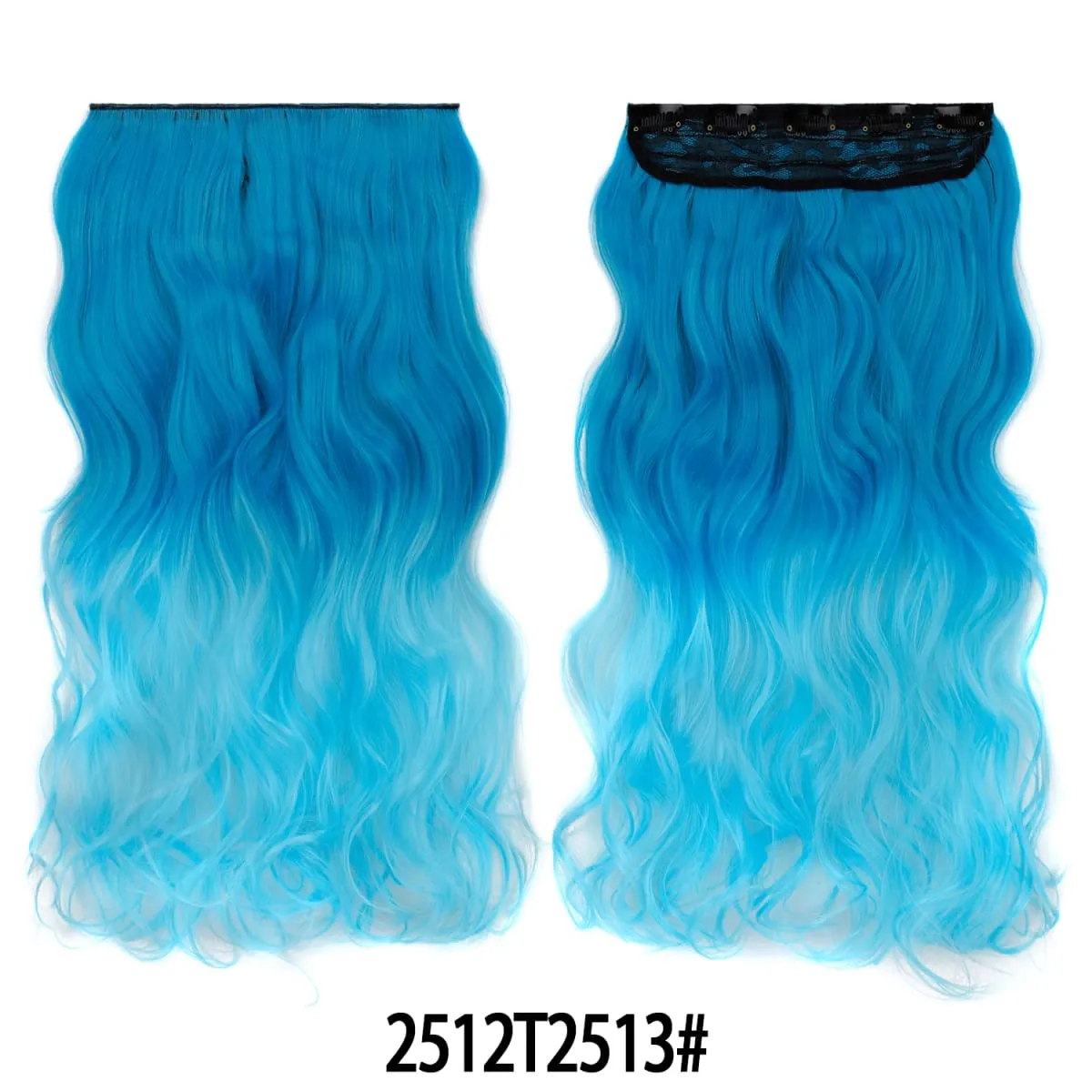 Jeedou One Piece 5 Clips Wavy Ombre Clip In Hair Extensions Long Water Wave Συνθετικά Σγουρά Μαλλιά Κομμάτι Rainbow Χρωματιστά Μαλλιά