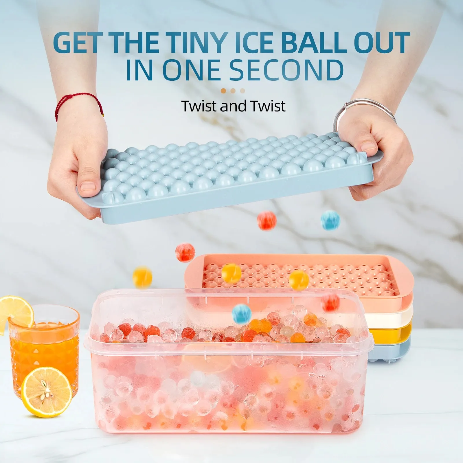 Mini Ice Cube Tray 104 Holes Round Ice Ball Mold Tiny Crushed for Chilling Bar Cocktail Whiskey Drink Coffee Juice Kitchen Tool — image 6