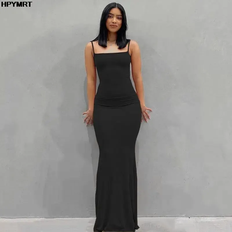 Strap Backless Long Maxi Dresses Party Club Vacation Outfits Women Sexy Casual Summer Dress 2022 Wholesale Slim Dresses Female